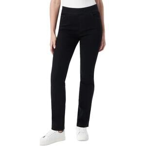 Gloria Vanderbilt Amanda Slim Pull-On Jeans 4 Black Stretch Minimalist NWT